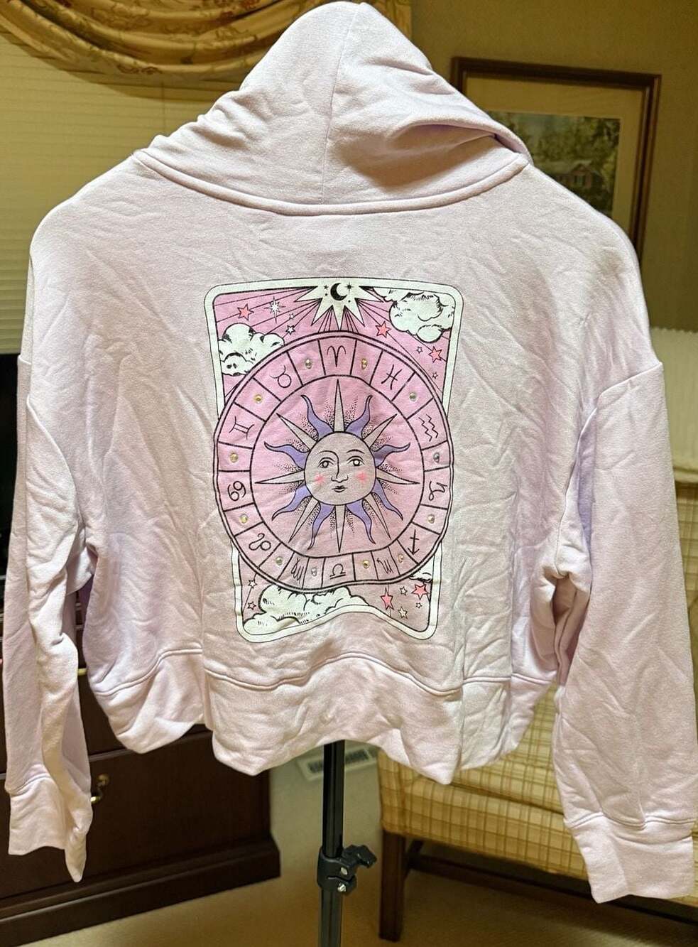 Sugar & Jade Teen Girls Long Sleeve Zodiac Cropped hoodie - PURPLE